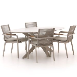 Bellagio Marudo/Furato ellips 200 cm Gartenmöbel-Set 5-teilig stapelbar