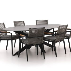 Bellagio Marudo/Furato ellips 240cm Gartenmöbel-Set 7-teilig stapelbar