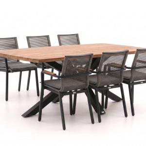 Bellagio Marudo/Induno dänisch oval 220 cm Gartenmöbel-Set 7-teilig stapelbar