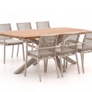Bellagio Marudo/Induno dänisch oval 220 cm Gartenmöbel-Set 7-teilig stapelbar