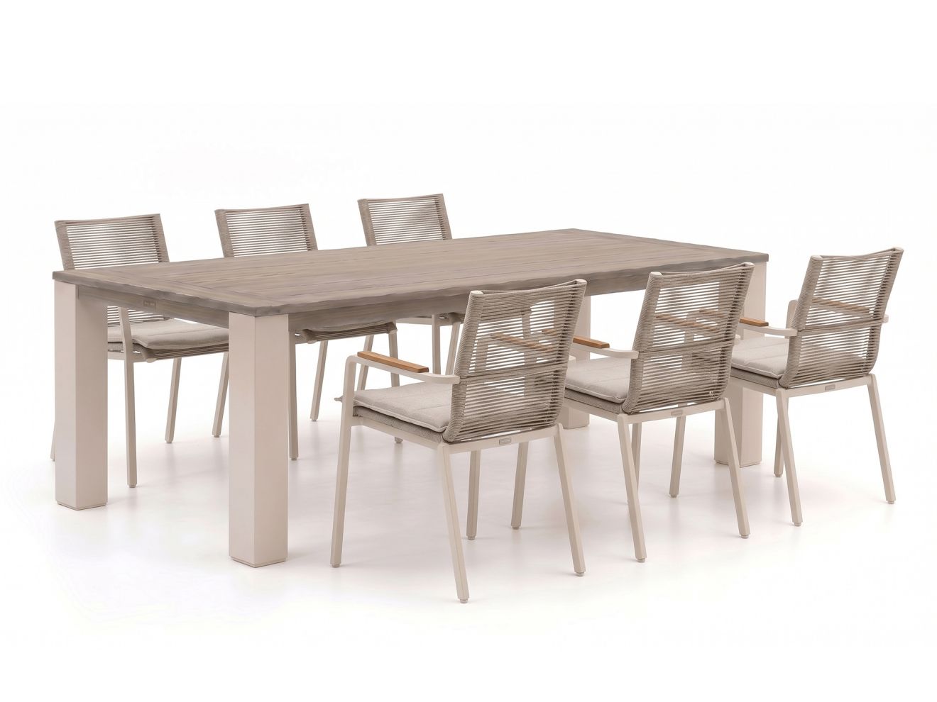 Bellagio Marudo/ROUGH-X 240 cm Gartenmöbel-Set 7-teilig stapelbar
