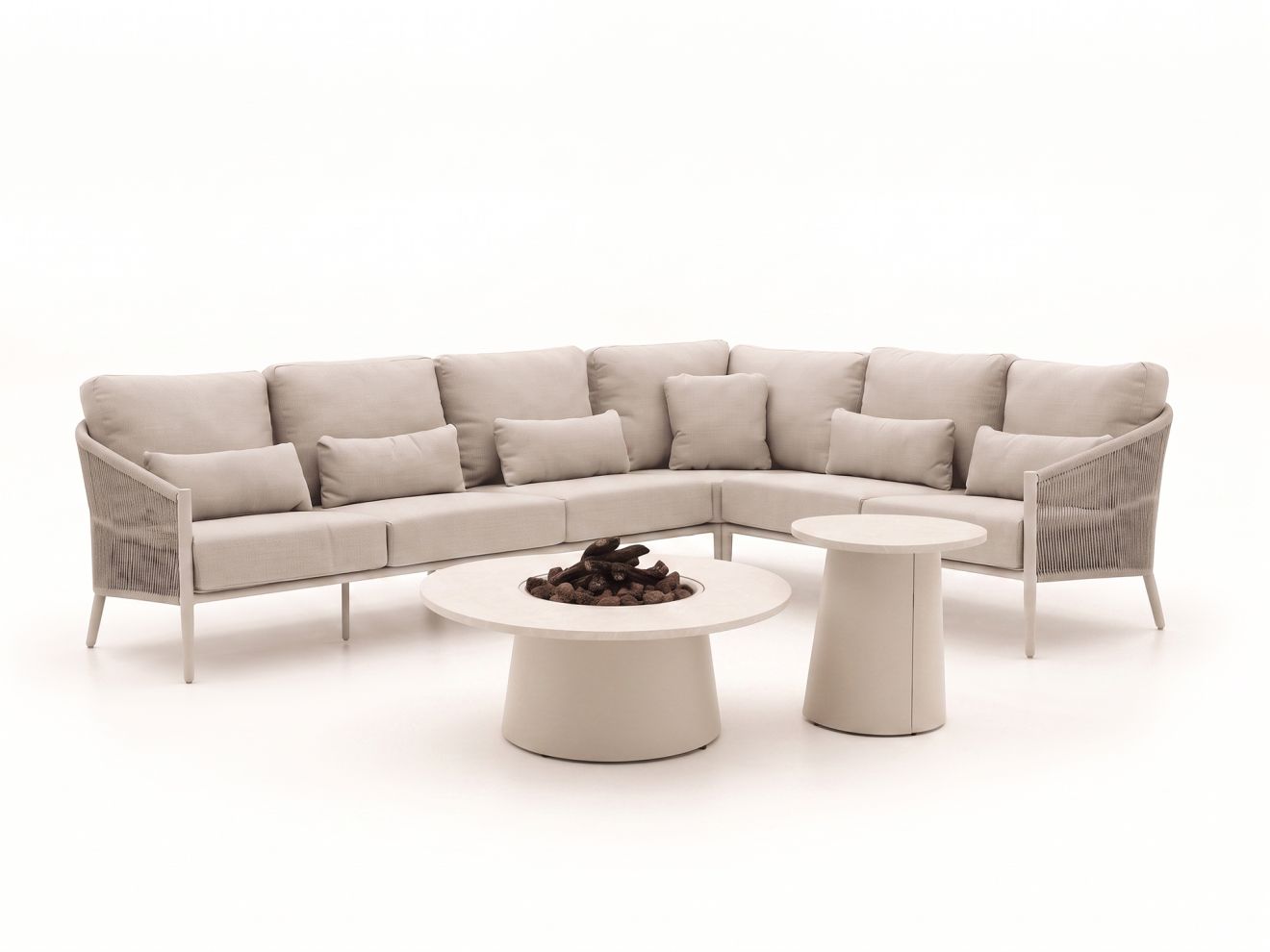 Bellagio Mineo/Cosidune Ecklounge-Set mit Feuertischen 6-teilig