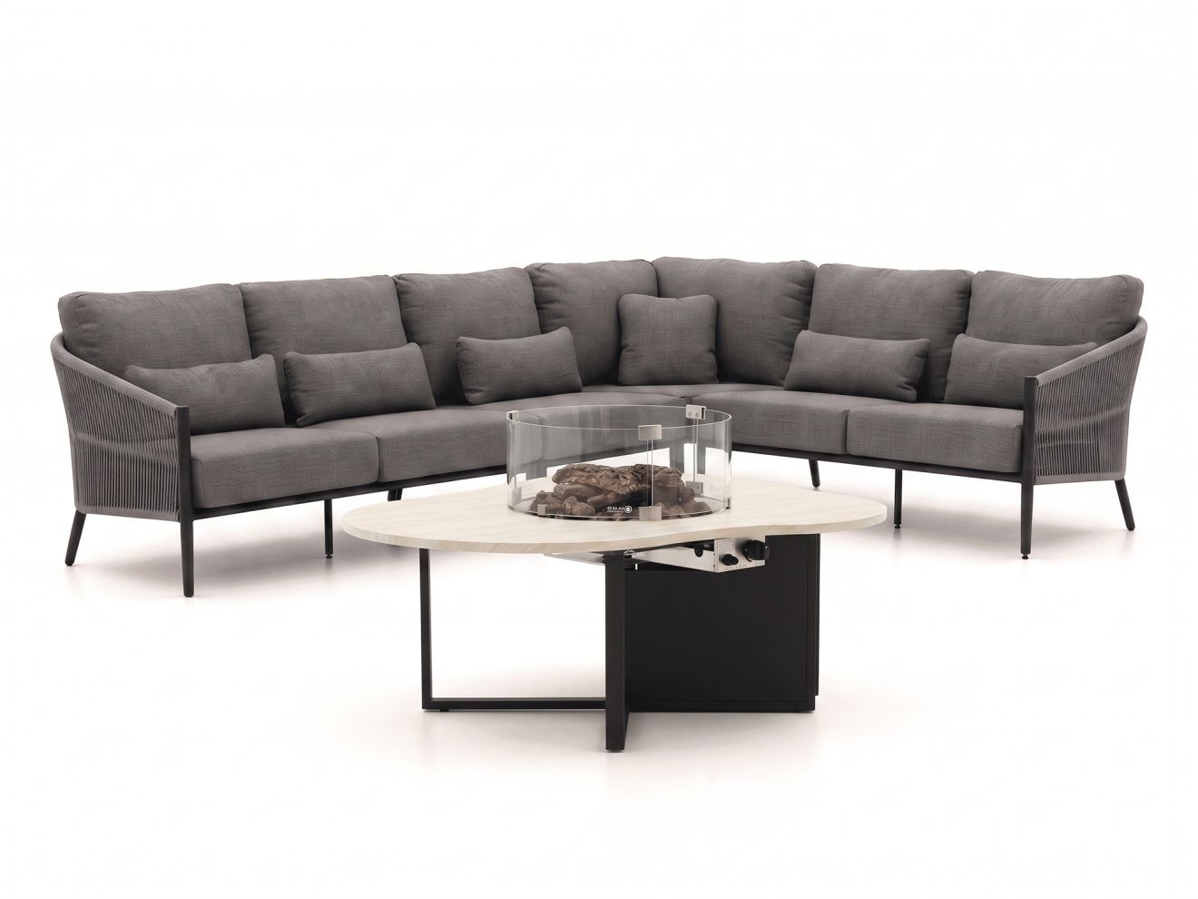 Bellagio Mineo/Cosiloft Novi Ecklounge-Set mit Feuertisch 5-teilig