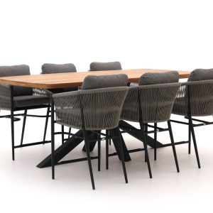 Bellagio Mineo/Induno dänisch oval 220 cm High Dining Gartenmöbel-Set 7-teilig