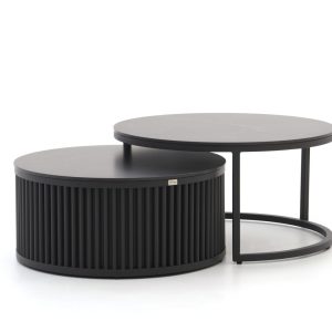 Bellagio Oriago Lounge Gartentisch-Set ø 85 cm (h:45 cm)/ø 78 cm (h:36 cm)