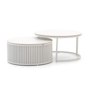 Bellagio Oriago Lounge Gartentisch-Set ø 85 cm (h:45 cm)/ø 78 cm (h:36 cm)