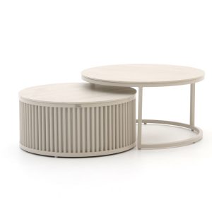 Bellagio Oriago Lounge Gartentisch-Set ø 85 cm (h:45 cm)/ø 78 cm (h:36 cm)