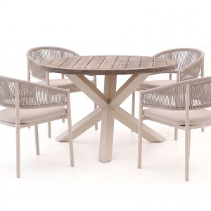 Bellagio Panaro/ROUGH-Y ø 120 cm Gartenmöbel-Set 5-teilig stapelbar
