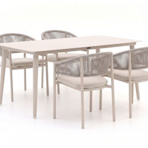 Bellagio Panaro/Sora 160 cm Gartenmöbel-Set 5-teilig stapelbar