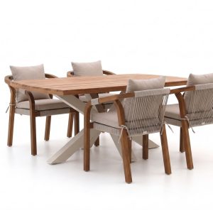 Bellagio Perzano/Induno dänisch oval 180 cm Gartenmöbel-Set 5-teilig stapelbar