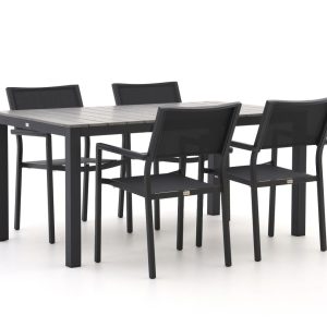 Bellagio Roma/Fidenza 160 cm Gartenmöbel-Set 5-teilig stapelbar