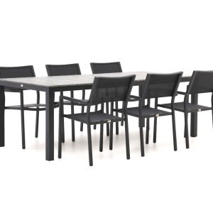 Bellagio Roma/Fidenza 220 cm Gartenmöbel-Set 7-teilig stapelbar