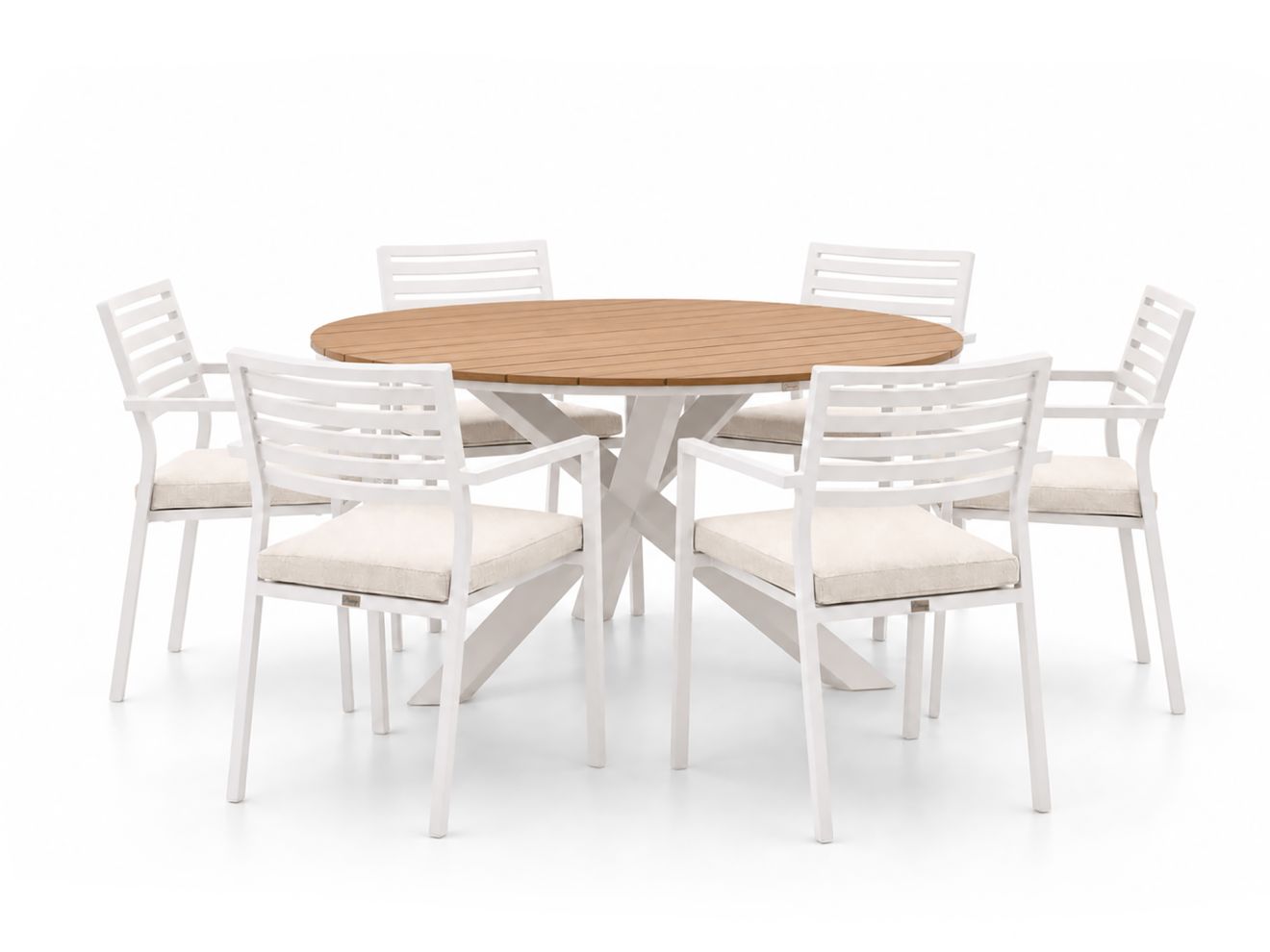 Bellagio Rumo/Fidenza ø 149 cm Gartenmöbel-Set 7-teilig stapelbar