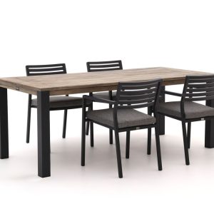 Bellagio Rumo/ROUGH-S 160 cm Gartenmöbel-Set 5-teilig Stapelbar