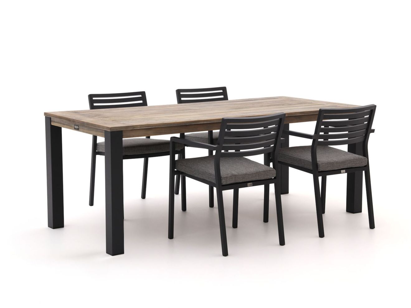 Bellagio Rumo/ROUGH-S 160 cm Gartenmöbel-Set 5-teilig Stapelbar