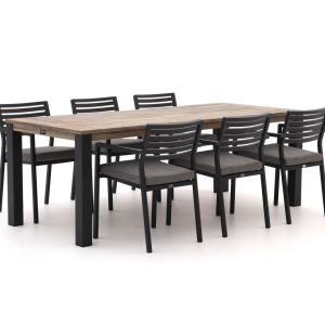 Bellagio Rumo/ROUGH-S 220 cm Gartenmöbel-Set 7-teilig Stapelbar