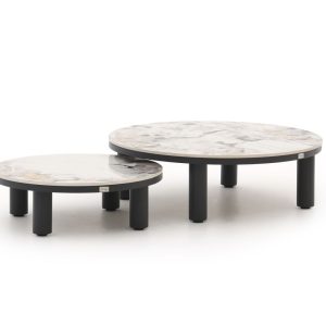 Bellagio Sarsina Lounge Gartentisch-Set ø 85 cm(h:27 cm)/ø 65 cm (h:21 cm)