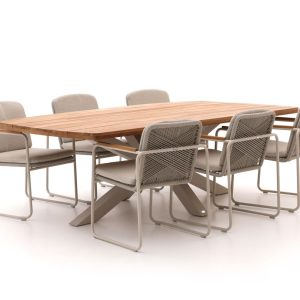 Bellagio Sordio/Induno Dänisch oval 240cm Gartenmöbel-Set 7-Teilig Stapelbar
