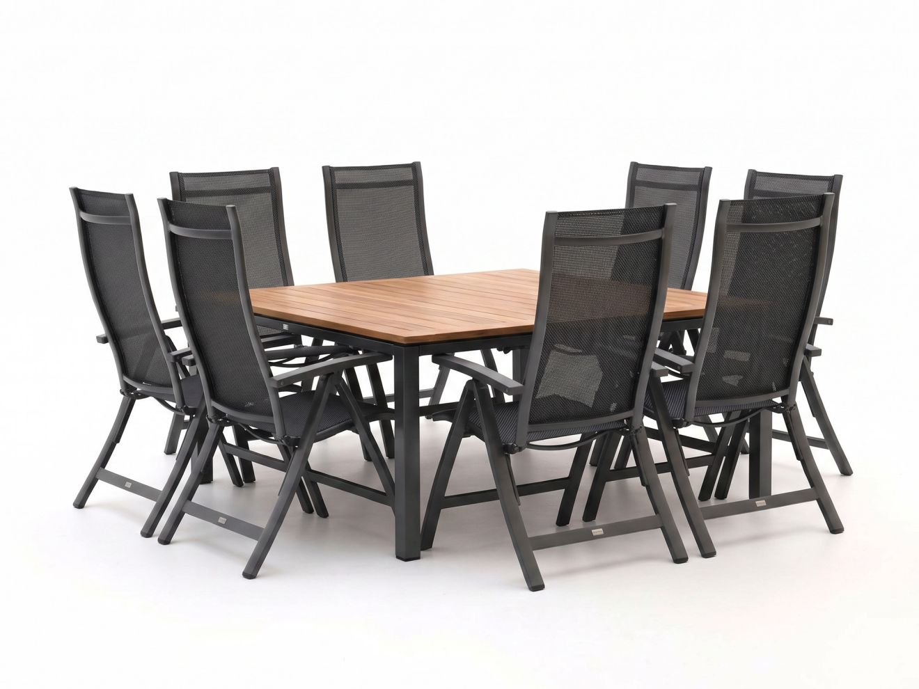 Bellagio Trappeto/Linosa 160x160 cm Gartenmöbel-Set 9-teilig verstellbar