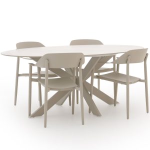 Bellagio Valli/Furato Ellipse 200 cm Gartenmöbel-Set 5-teilig