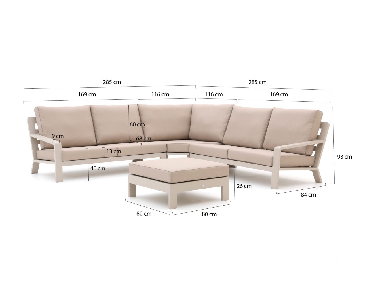 Bellagio Vazzola Ecklounge-Set 4-teilig