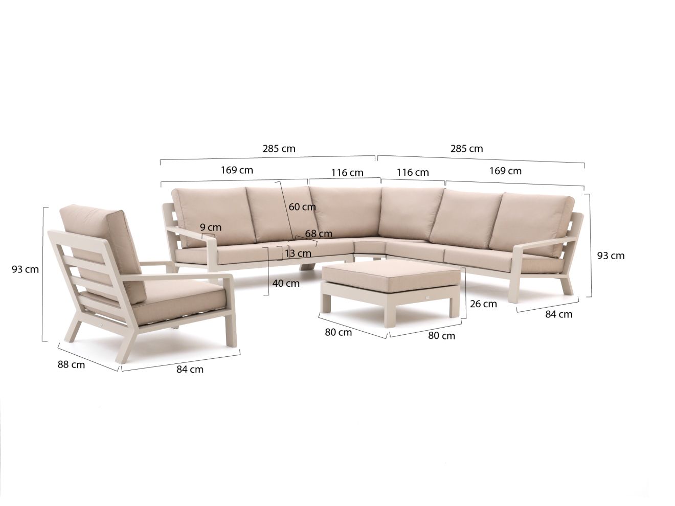 Bellagio Vazzola Ecklounge-Set 5-teilig