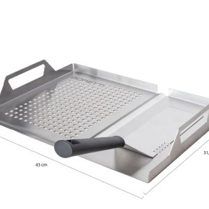 Boretti Grill 2-in-1 Grillplatte mit Spatel 31