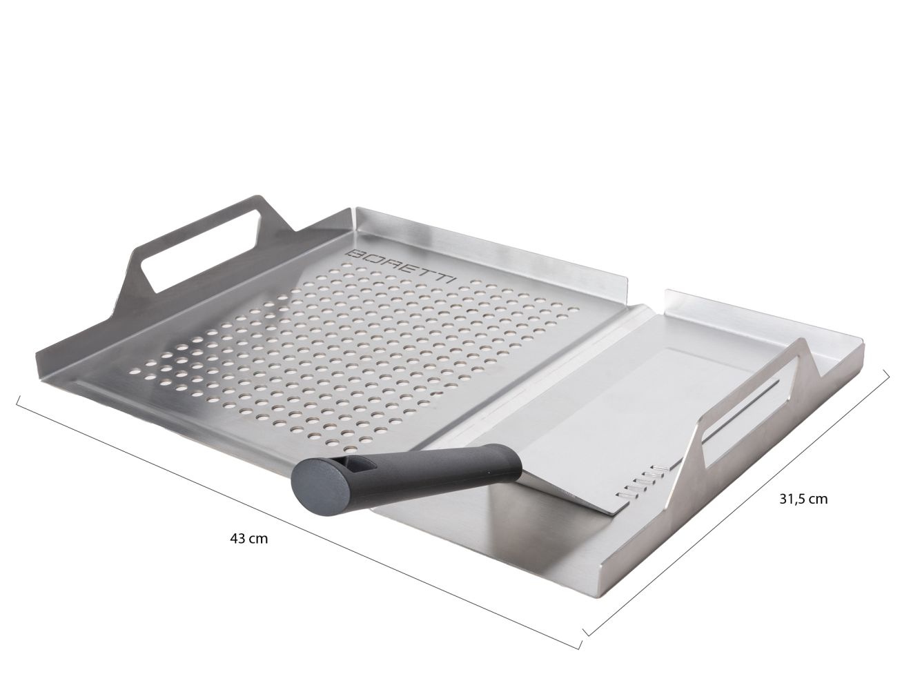 Boretti Grill 2-in-1 Grillplatte mit Spatel 31