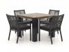 Charcoal (inkl. Kissen) (Twist Polyrattan = Grau) (Tischplatte = Old Teak Greywash)