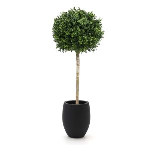 Designplants/Luca Lifestyle Buchsbaum Kugel Kunstbaum (h:110 cm) mit Grigio Tall Balloon Blumentopf