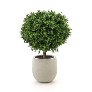 Designplants/Luca Lifestyle Buchsbaum Kugel Kunstpflanze (h:50 cm) mit Grigio Balloon Blumentopf