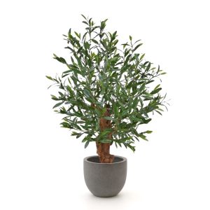 Designplants/Luca Lifestyle Oliven Bonsai Kunstpflanze (h:90 cm) mit Grigio New Egg Blumentopf