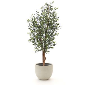 Designplants/Luca Lifestyle Oliven Kunstbaum (h:150 cm) mit Grigio New Egg Blumentopf
