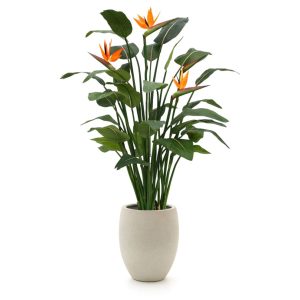 Designplants/Luca Lifestyle Strelitzia Kunstpflanze (h:145 cm) mit Grigio Tall Balloon Blumentopf