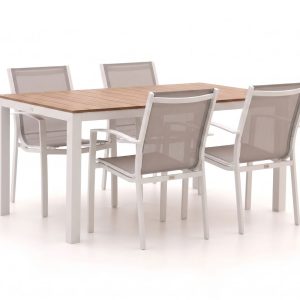 Forza Altea/Fidenza 160 cm Gartenmöbel-Set 5-teilig stapelbar