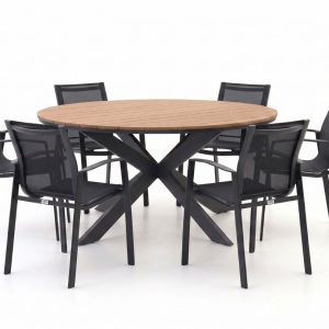 Forza Altea/Fidenza ø 149 cm Gartenmöbel-Set 7-teilig stapelbar