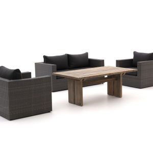 Forza Barolo/ROUGH-L 160 cm Esstisch Lounge-Set 4-teilig
