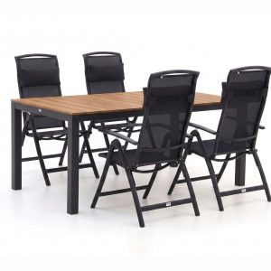 Forza Capri/Fidenza 160 cm Gartenmöbel-Set 5-teilig verstellbar