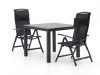 Forza Capri/Fidenza 90 cm Gartenmöbel-Set 3-teilig verstellbar