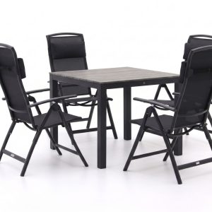 Forza Capri/Fidenza 90 cm Gartenmöbel-Set 5-teilig verstellbar
