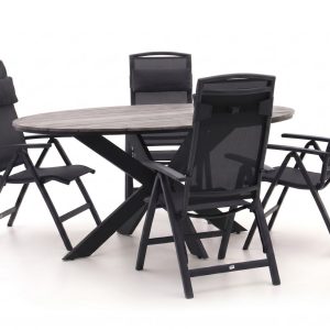 Forza Capri/Fidenza ø 126 cm Gartenmöbel-Set 5-teilig verstellbar