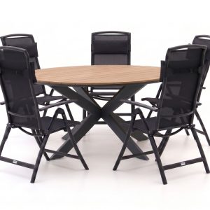 Forza Capri/Fidenza ø 149 cm Gartenmöbel-Set 6-teilig verstellbar