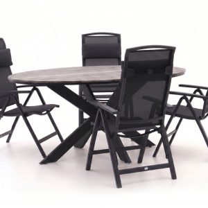 Forza Capri/Fidenza oval 180 cm Gartenmöbel-Set 5-teilig verstellbar