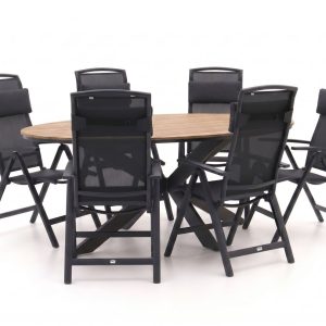 Forza Capri/Fidenza oval 220 cm Gartenmöbel-Set 7-teilig verstellbar