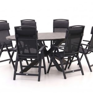 Forza Capri/Fidenza oval 220 cm Gartenmöbel-Set 7-teilig verstellbar