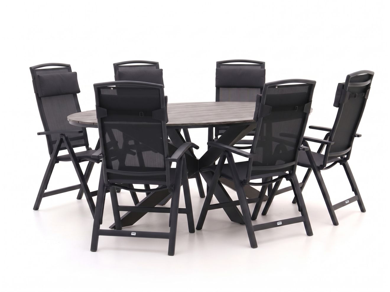 Forza Capri/Fidenza oval 220 cm Gartenmöbel-Set 7-teilig verstellbar