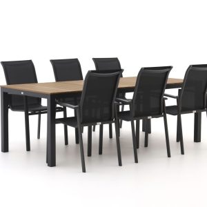 Forza Centallo/Fidenza 220 cm Gartenmöbel-Set 7-teilig stapelbar
