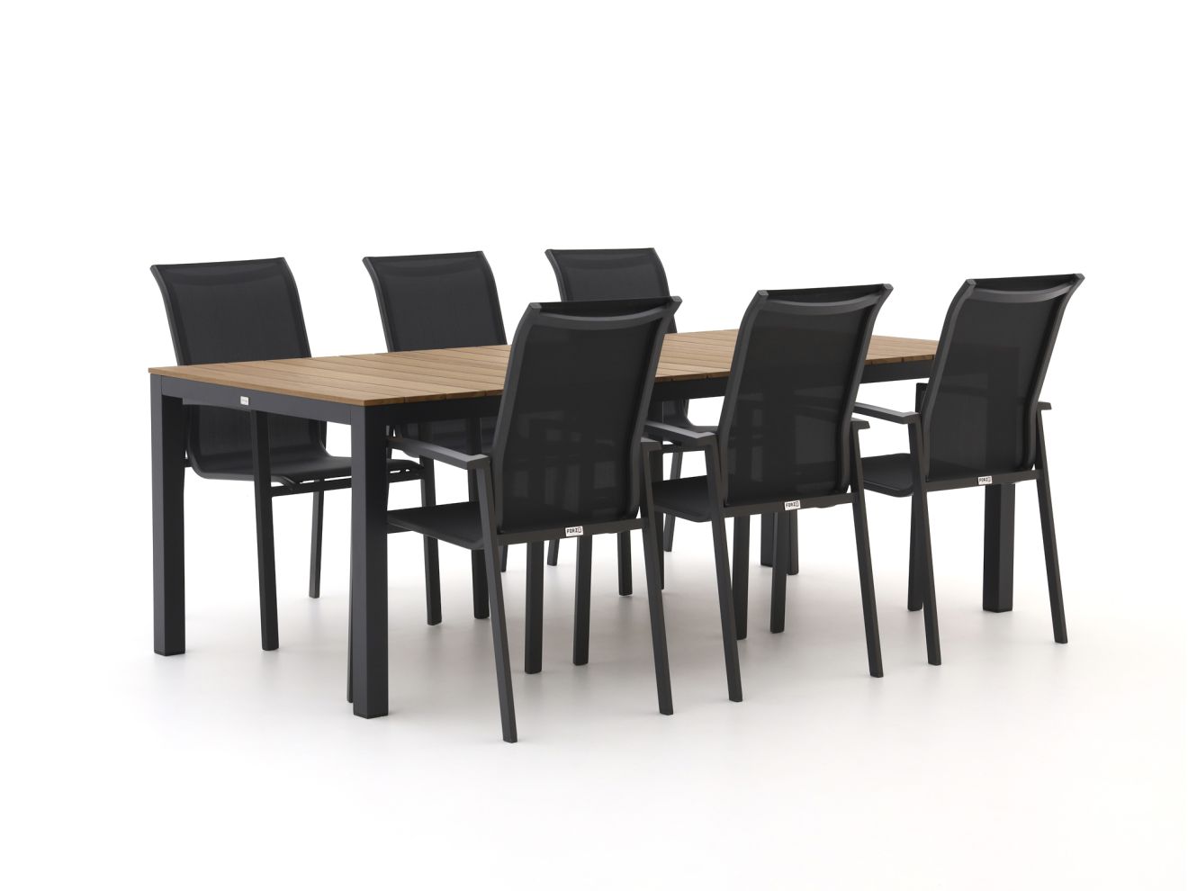 Forza Centallo/Fidenza 220 cm Gartenmöbel-Set 7-teilig stapelbar