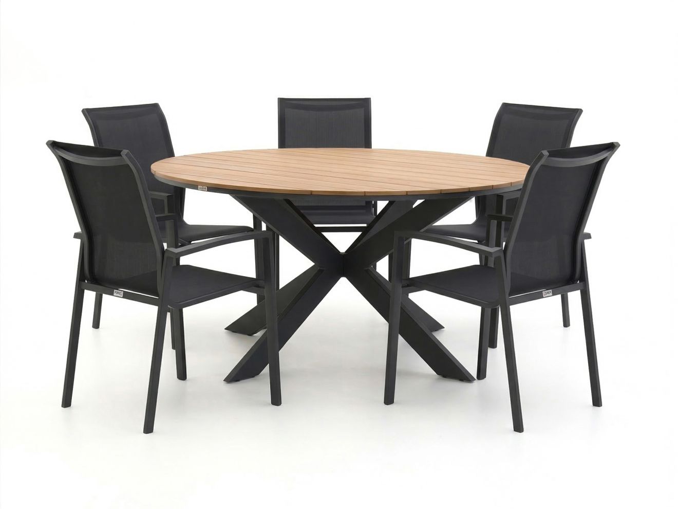 Forza Centallo/Fidenza ø 149 cm Gartenmöbel-Set 6-teilig stapelbar