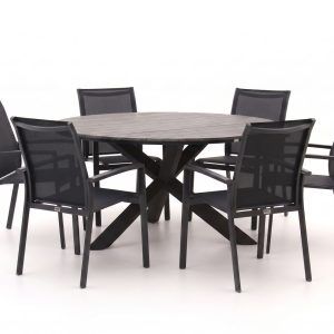 Forza Centallo/Fidenza ø 149 cm Gartenmöbel-Set 7-teilig stapelbar